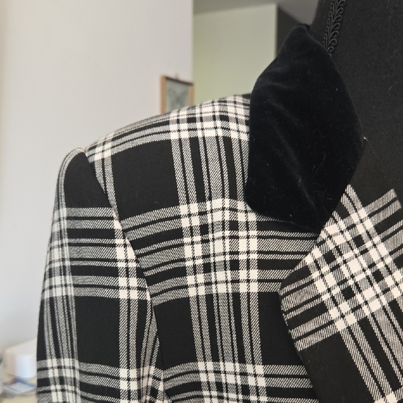 Vintage Liz Claiborne Black and White Plaid Blazer - Picture 7 of 13